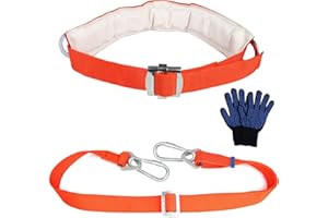 TT TRSMIMA Safety Belt with Adjustable Lanyard - Tree Climbing Belt Harness with Fall Protection, Ladder Safety Harness and S