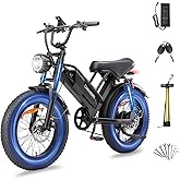 Electric Bike for Adults, Up to 80/110KM Range & 45KM/H Speed, 1000W/2000W Peak Motor 7 Speed Gearing with All-Terrain 4.0" F