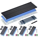 Atdcoek 5 Pack SSD Heat Sink Cooler for 2280 SSD, nvme Heatsink with Thermal Silicone Pad for for Desktop PC/Workstation (5 Pack Black)