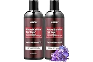 KUNDAL White Musk ANTI-HAIR LOSS Caffeine Scalp Care Deep Cleansing Shampoo x2 bottles 300ml