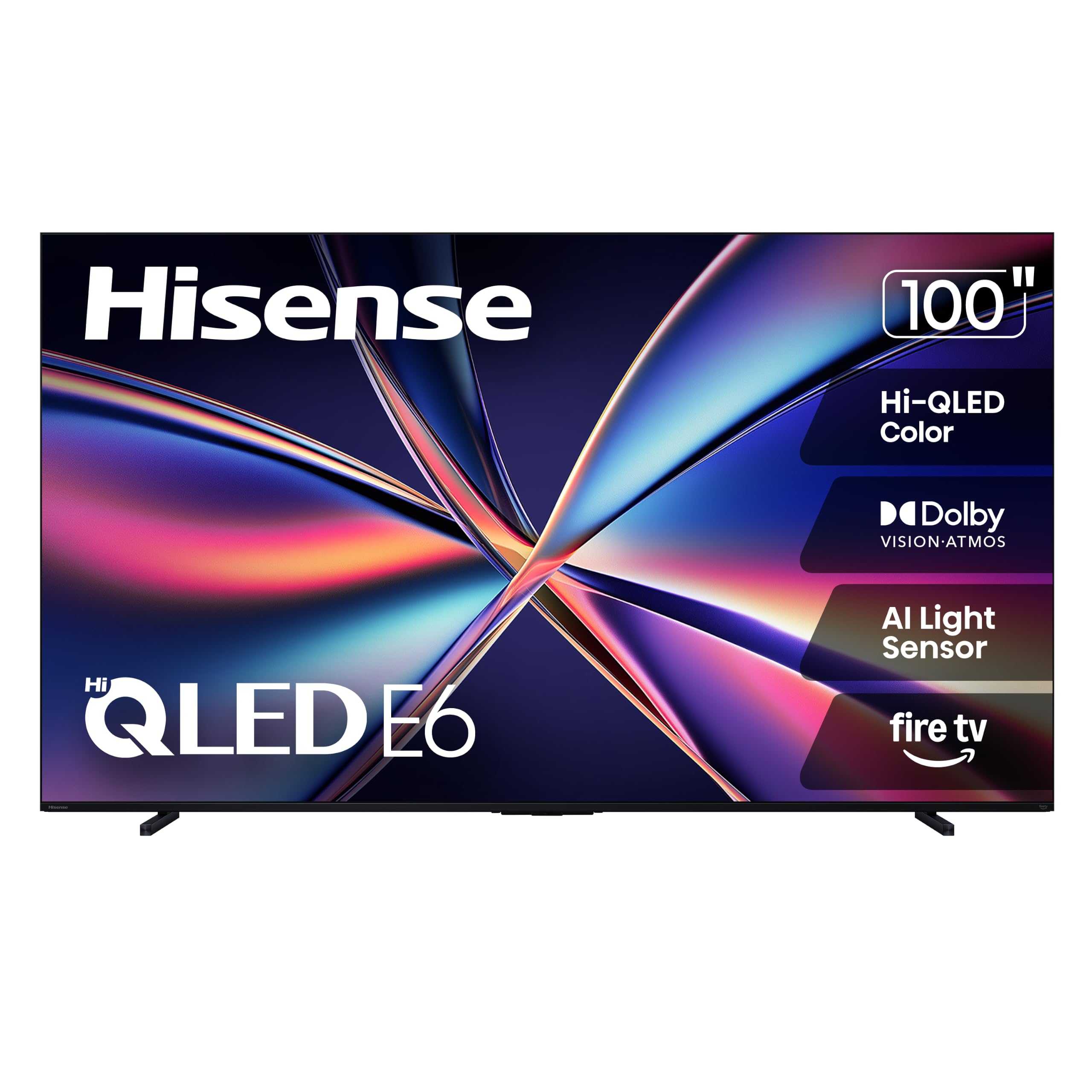 Hisense 100" Class E6 Series QLED 4K UHD Smart Fire TV (100E6QF, 2025 Model) - QLED, Native 144Hz, Dolby Vision IQ · Atmos, Motion Rate 240, HDR 10+, Game Mode Pro, Voice Remote with Alexa