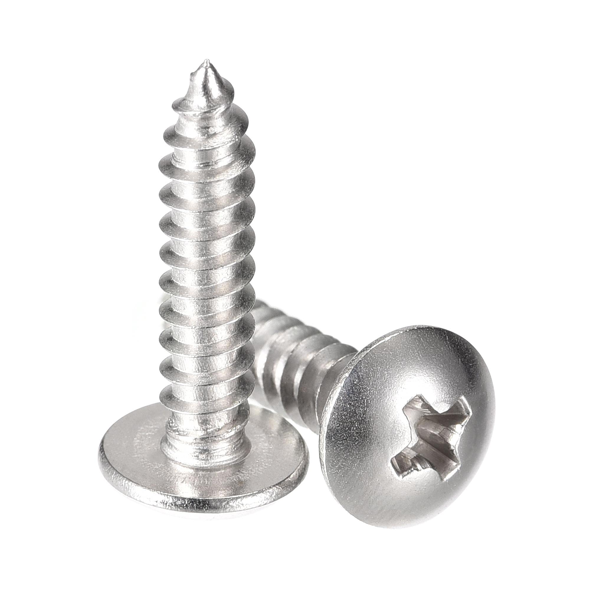 sourcing map Phillips Head Self Tapping Screws, #8 x 3/4" 304 Stainless Steel Wood Sheet Metal Screw 50pcs