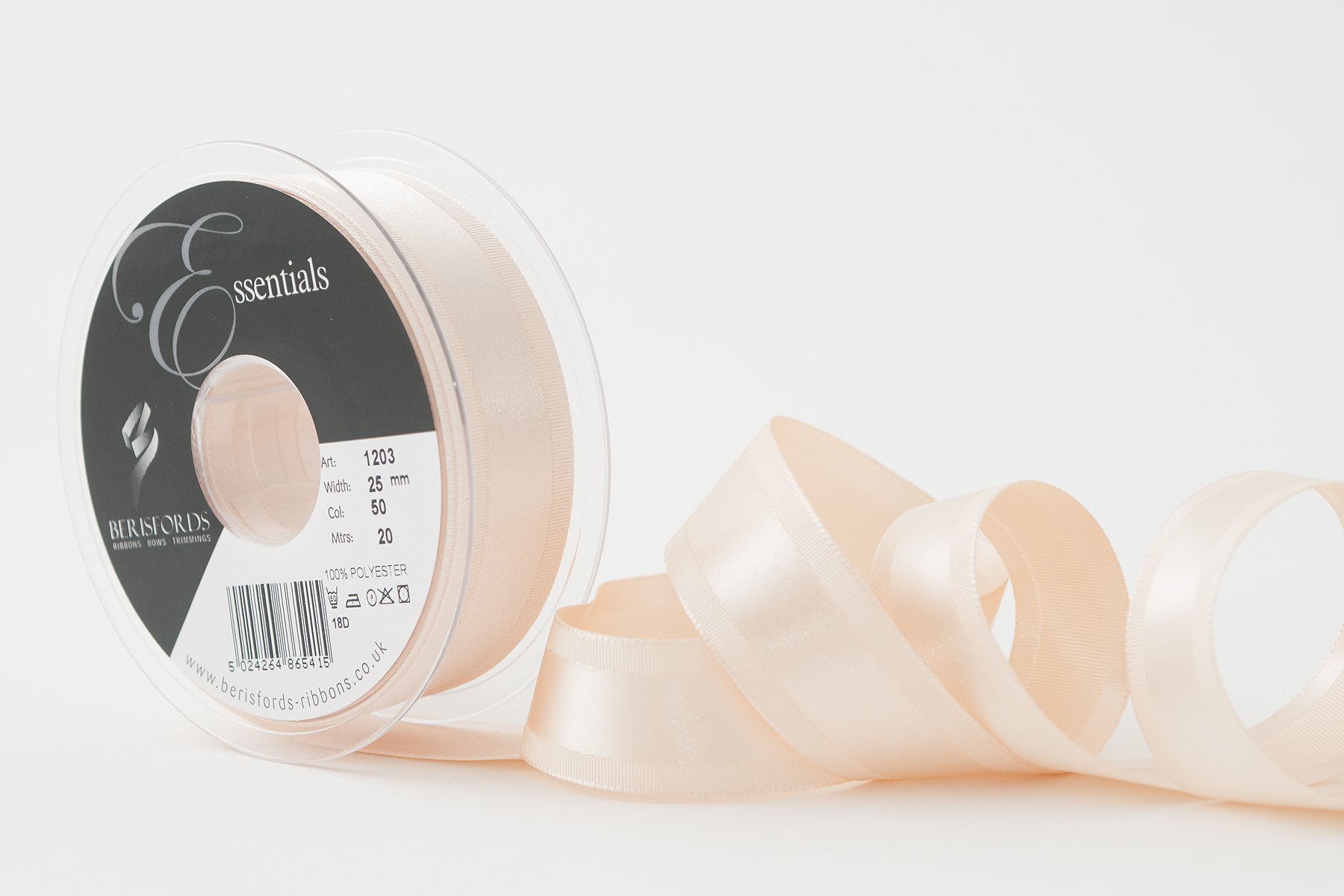 Berisfords Grace Ribbon, Cream, 25 mm