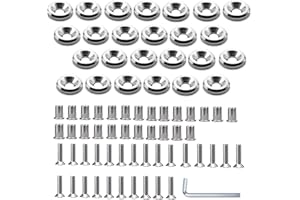 STETION Stainless Steel 25 Pcs Fender Bumper Washer Bolt M5x20mm CNC Finishing Washer Engine Bay Dress Up Fastener Kit Flares Widebody Installation Hardware Kit, SHDP12
