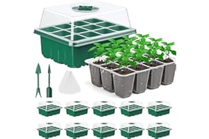 10 Pack Seed Starter Tray Seedling Kits, Plant Starter Kit with Adjustable Humidity Dome and Base, Indoor Greenhouse Mini Pro