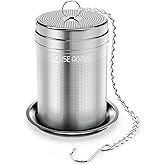 House Again Tea Infusers, Extra Fine Mesh Tea Strainers for Loose Tea, Updated Slim Threaded Lid & 304 Stainless Steel, Loose Leaf Tea Steeper for Brew Tea Spices & Seasonings