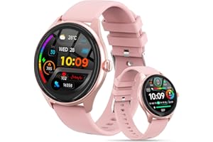 DIVOAZBVO Smart Watches for Women Men, 1.41" HD IPS Touchscreen Smartwatch with 120 Sports Modes, Heart Rate/Sleep Monitor, IP67 Waterproof, Bluetooth Call & Music Control for iPhone/Android (Pink)