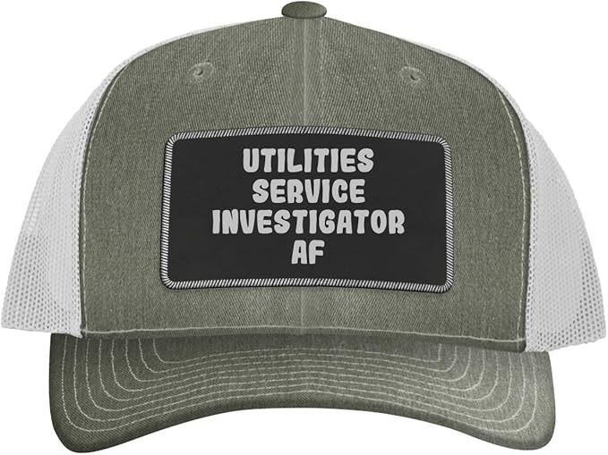 Utilities Service Investigator AF Leather Black Patch Engraved
