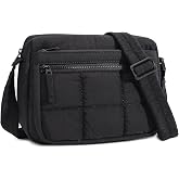 EIRILNKO Nylon Crossbody Bag for Women, Lightweight Shoulder Travel Purse | Puffer Quilted Purse with Multiple Pockets, Adjustable Strap, and Spacious Storage for Everyday Outings, Shopping, and Travel