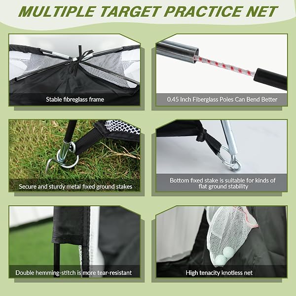 GOLF NET, 10X7FT GOLF PRACTICE NET WITH SWING MAT, GOLF HITTING NET FOR BACKYARD DRIVING, INDOOR/OUTDOOR TRAINING CHIPPING AID NETS WITH TARGETS, GIFTS FOR MEN/DAD/HIM