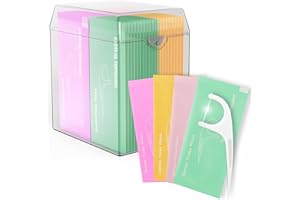 52 Count Individually Wrapped Floss Picks, Multi-Color Oral Care Flossers for Adults with Handy Case, Mini Disposable Dental 
