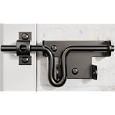 Hillmaster Slide Bolt Gate Latch for Wooden Fence Door Lock With Padlock Hole, Heavy Duty Sliding Lock, Black Barrel Bolt Latches Hardware for Wood Vinyl Fence Barn Shed
