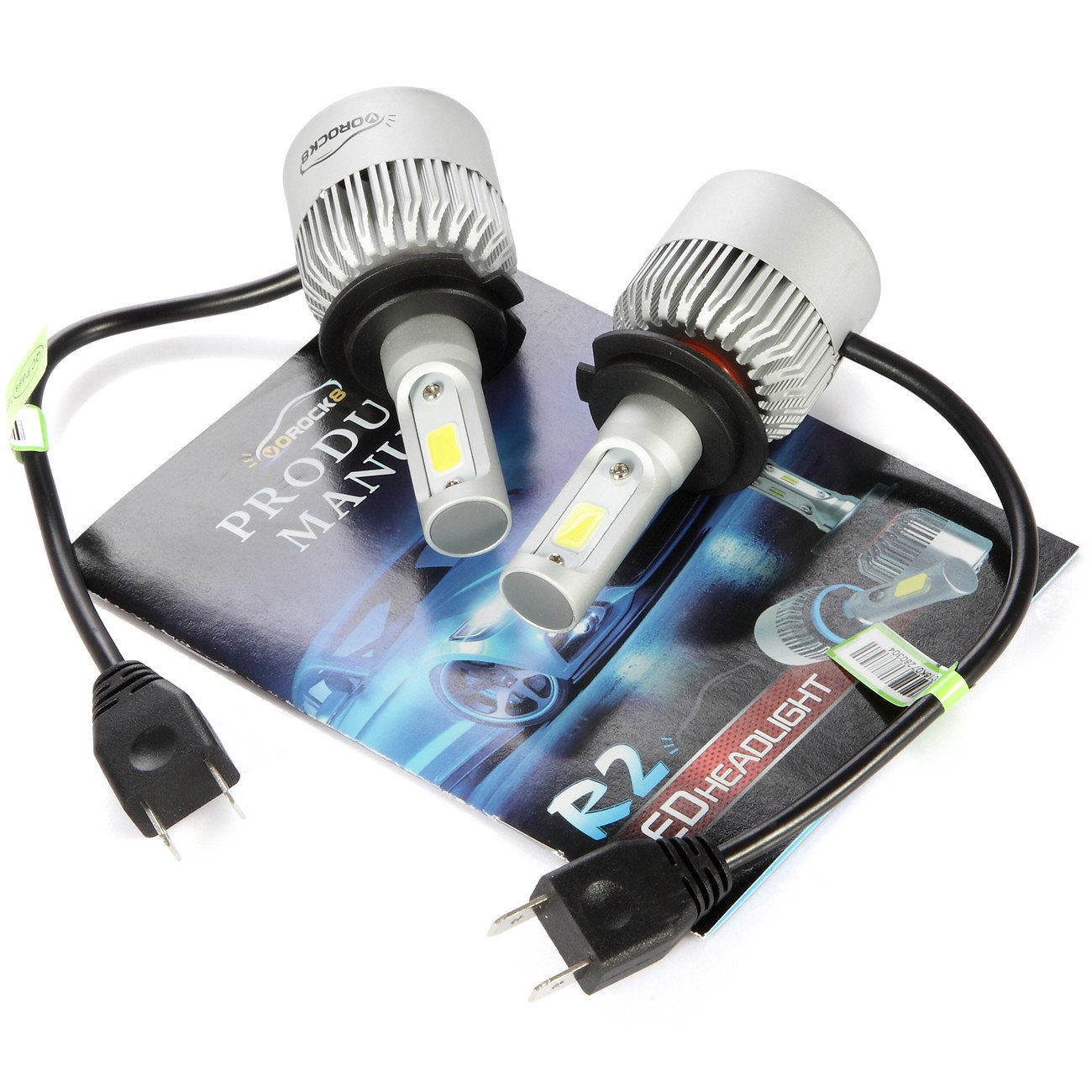 Amazon.com: VoRock8 R2 COB H7 8000LM LED Headlight Conversion Kit,High Beam  Low Beam headlamp, Fog Light, Halogen Head Light Replacement, 6500K Xenon  White, ...