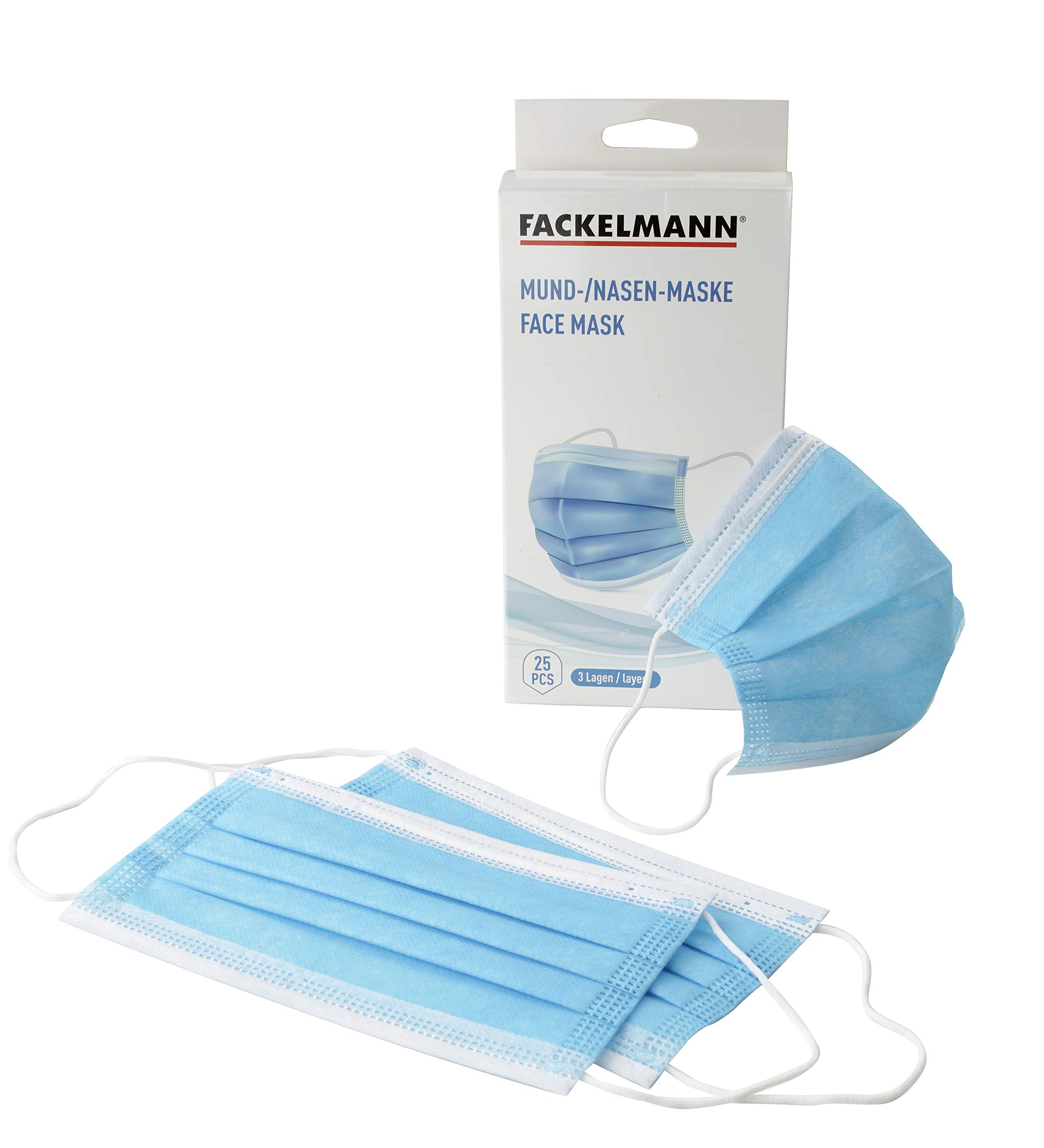 Fackelmann Mouth/Nose Masks, Blue/White, 170 x 90 mm