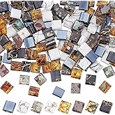 PH PandaHall 160pcs 8 Colors Tila Beads, 2 Hole Seed Beads Coffee Color Flat Craft Japanese Glass Loose Bead Square Spacer Bead for Stackable Jewelry Friendship Bracelet Necklace Earring Making