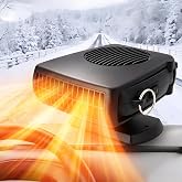 Car Heater,200W 12V Windshield Defroster,Portable Heater for Car Plug in Cigarette Lighter,2-in-1 Fast Heating &amp; Cooling Modes with 360&deg; Rotating Base(Black)