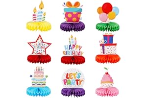 Happy Birthday Decorations Set, Colorful Table Center Pieces Decoration for Birthday Festive Table Centerpieces Creative Hone
