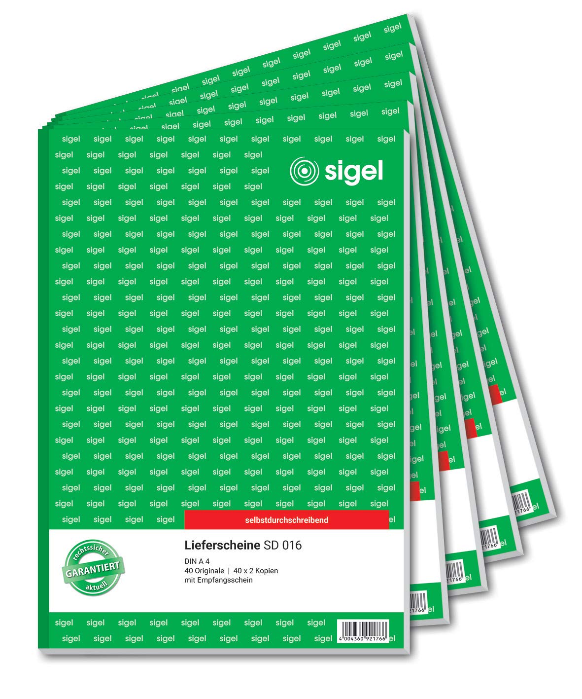 SIGEL SD016/5 Delivery Notes A4, 3 x 40 Sheets, Self-Copying, Pack of 5, Made from Sustainable Paper
