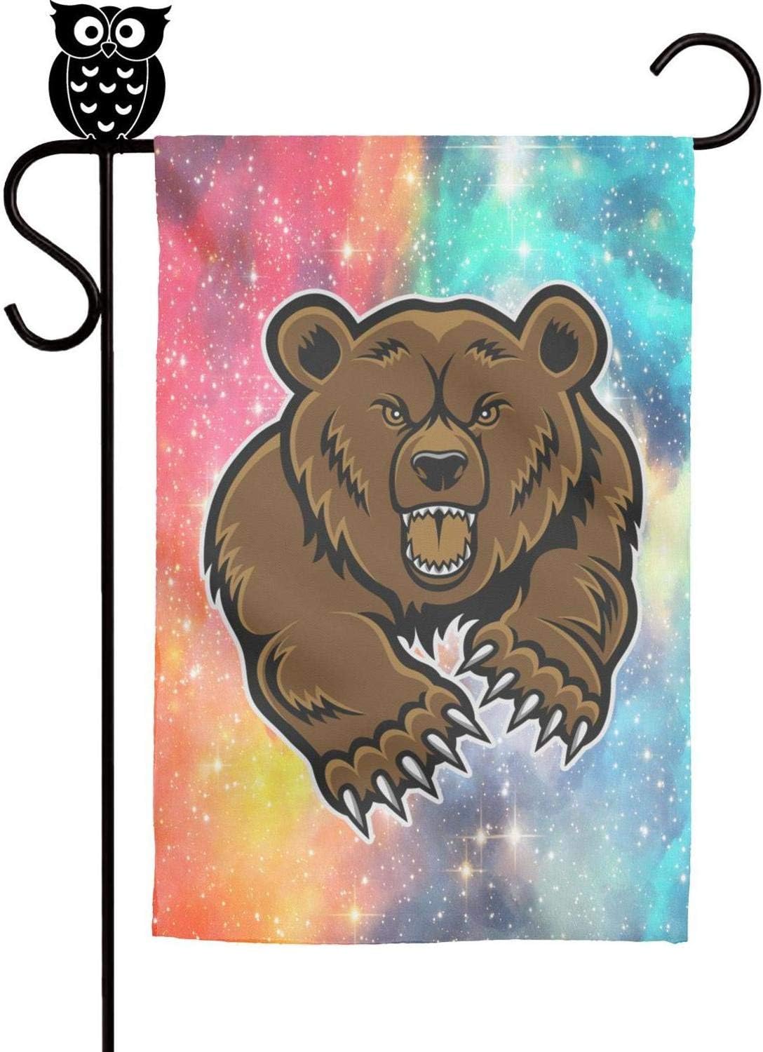 Amazon Com Bodu Angry Bear Cartoon Garden Flag Yard Home Flag 18 X 12 5 Inch Garden Outdoor