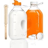 KMIGRUAN 2QT Heavy Duty Glass Milk Bottle with Lid,2Pack 64oz Glass Milk Jug with Reusable Airtight Screw Lid,Bottles for Juice,Water,Oat or Plant Milks