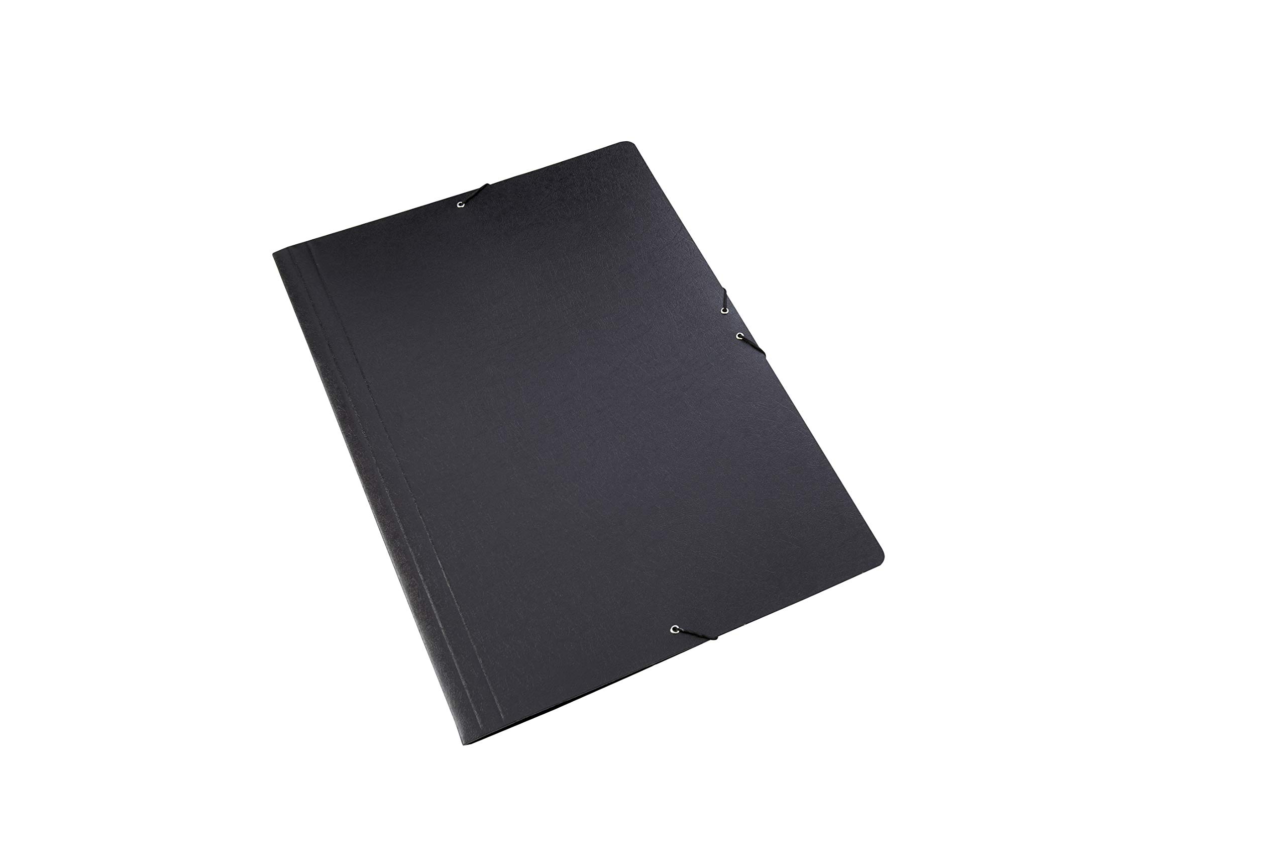 Pack of 5 Simple Folders with Elastic Rubber Size A2 Black