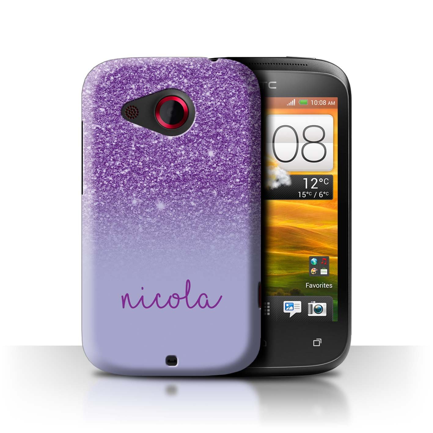 Stuff4 Personalised Custom Glitter Effect Case for HTC Desire C/Purple  Design/Initial/Name/Text DIY Cover: Amazon.co.uk: Computers & Accessories