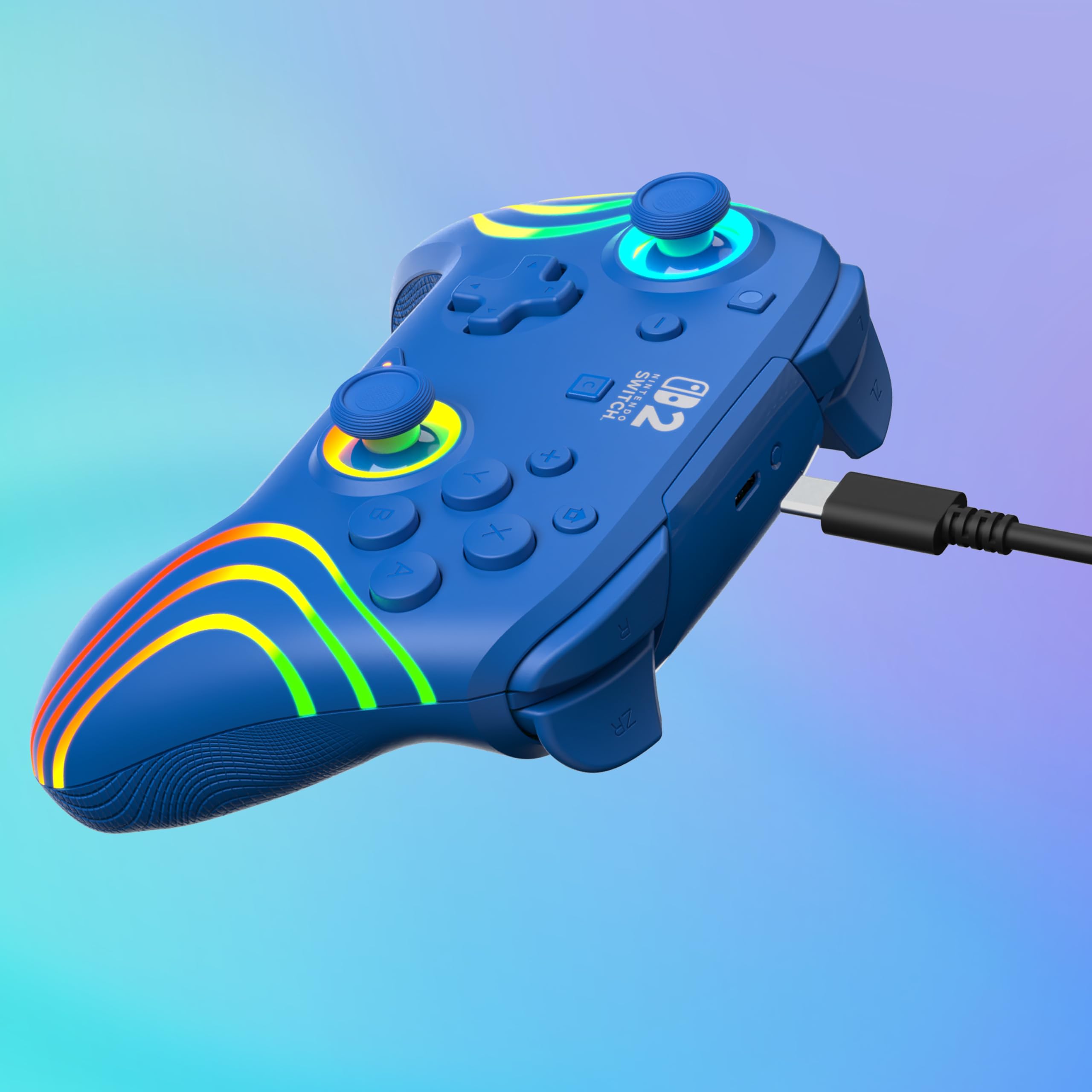 Turtle Beach Afterglow Wave Blau Kabelloser RGB-Gaming-Controller offiziell lizenziert für Nintendo Switch 2 8