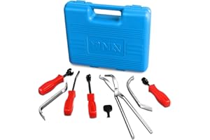 DNA Motoring TOOLS-00244 8-Pcs Brake Service Kit, Brake Spring Installer Remover Plier Tools Set with Carrying Case,Blue