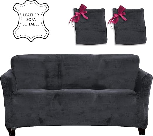 Amazon Com Finerfiber Anti Slip Couch Cover For Leather Couch