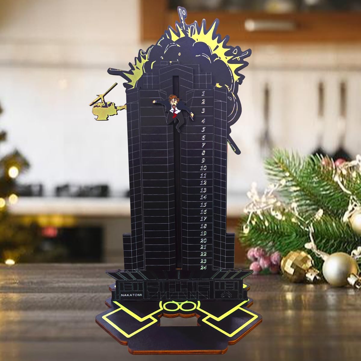 Advent Calendars - UKMPFGJ Christmas die hard advent calendar, Christmas Countdown Calendar, Magnetic Wooden 24 Days of Christmas Advent Calendar for Kids Christmas Advent Gifts Home Table Party Decorations (style-4)