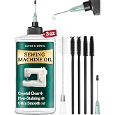 Lange &amp; K&ouml;nig 3.4 Oz Sewing Machine Oil Set Including 1" &amp; 1.5" Precision Oil Applicators &amp; 5X Specialized Deep Cleaning Brushes - Sewing Supplies, Sewing Products (Crystal Clear)