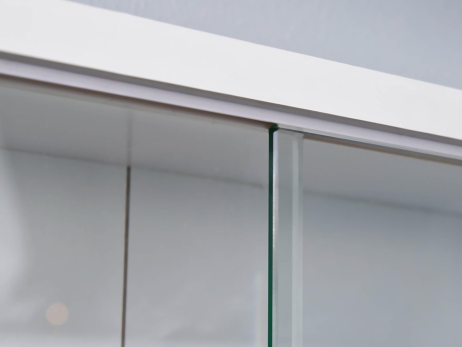 Inter Link Collector's display cabinet, wall shelf, glass display case, wall cabinet, hanging shelf, display case, MDF, white - Image 4