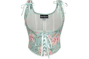 Scarlet Darkness Women's Renaissance Corset Floral Underbust Corset Tops Vintage Boned Corset Belt