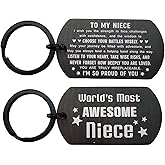 DGXMD Gifts for Niece - World's Most Awesome Niece Keychain - Niece's Birthday Graduation Gifts from Aunt Uncle