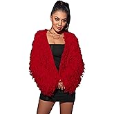 WDIRARA Women's Shaggy Knit Duster Cardigan Long Sleeve Open Front Cardigan Sweater