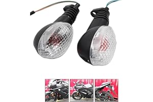 motoparty Motorcycle Turn Signals For KAWASAKI EX250R NINJA 250R KLX250S KLX250SF VN650 Vulcan S Front/Rear Turn Signal Indicator Light Blinker Lamp Motorcycle,(Transparent Shell)