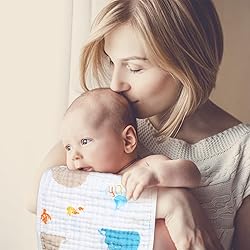 Looxii Muslin Burp Cloths 100% Cotton Muslin Cloths