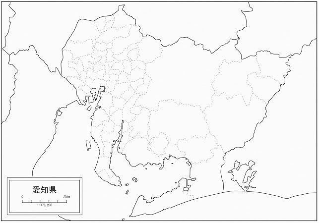 Amazon 愛知県の白地図 A1サイズ 2枚セット 地図 文房具 オフィス用品