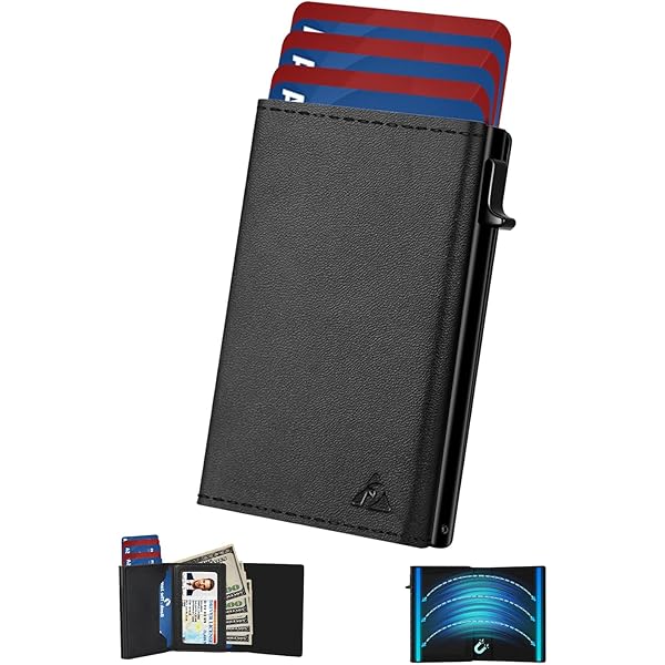 WELLNEC Slim Pop Up Card Holder Wallet For Men - RFID Blocking, Holds 9-12 Cards, ID Window, Money Clip - View #7