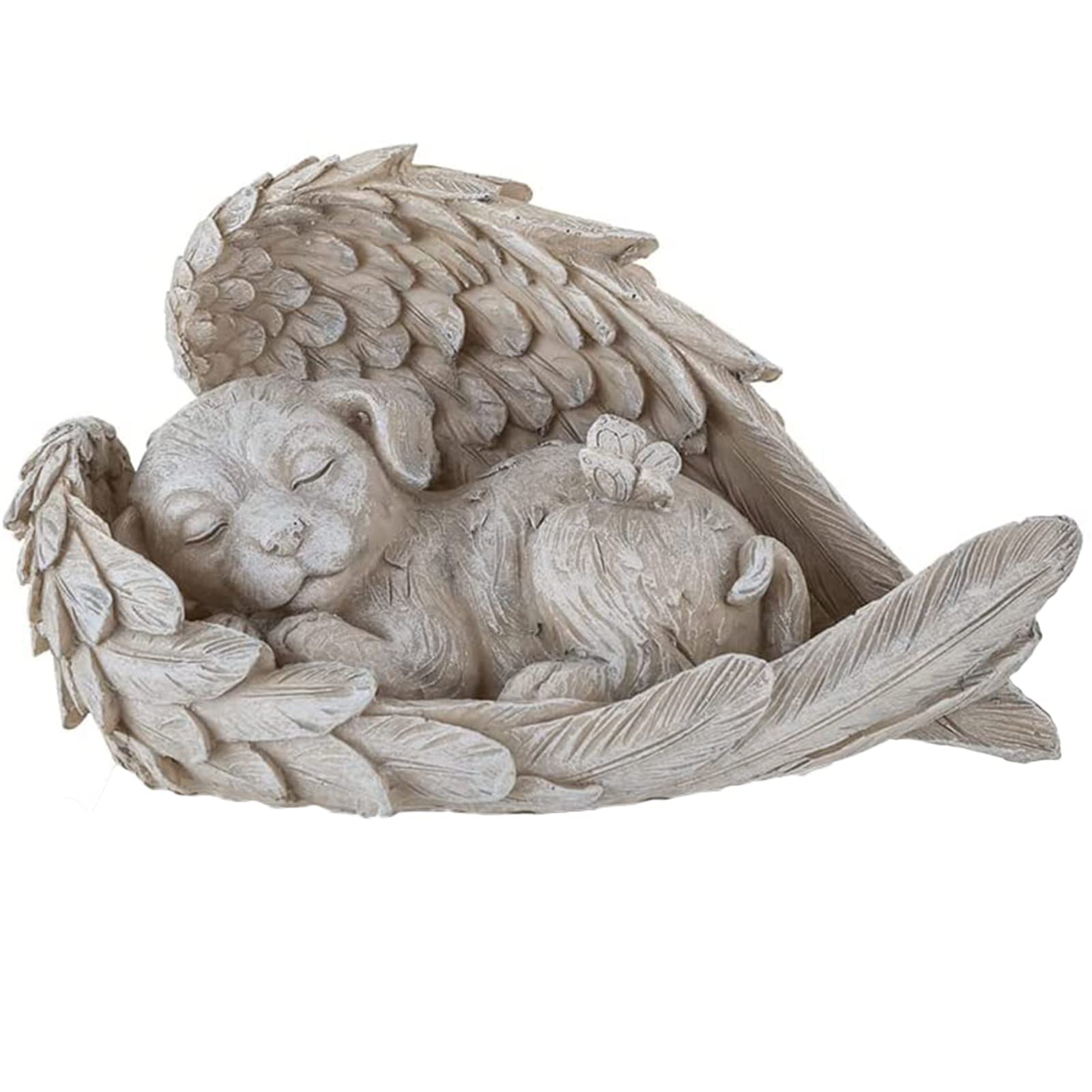 AOTOPYU Commemorative Stone Statue for Pets, Angel Grave Shaped Devotion Stone for Dog, Cat, Resin Statue Garden Decoration to Honor a Dear Animal (Angel Dog)