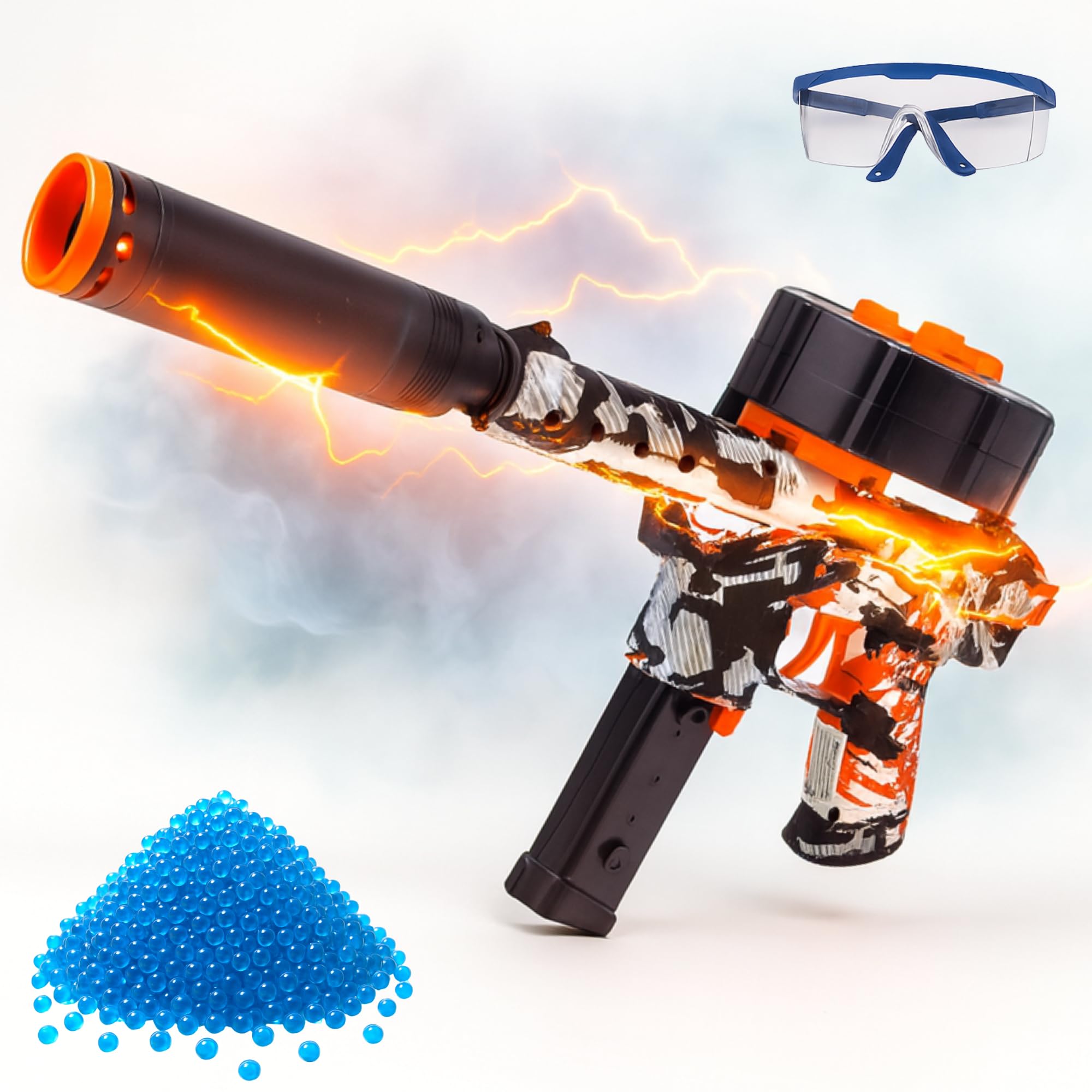Aktion Toys TEC-9 Gel Blaster Gun – Fully Automatic Electric Gel Blaster Pistol with 20,000 Water Beads, Recoil Action & Epic Design – Durable, Powerful & Fun for Teens & Adults 14+