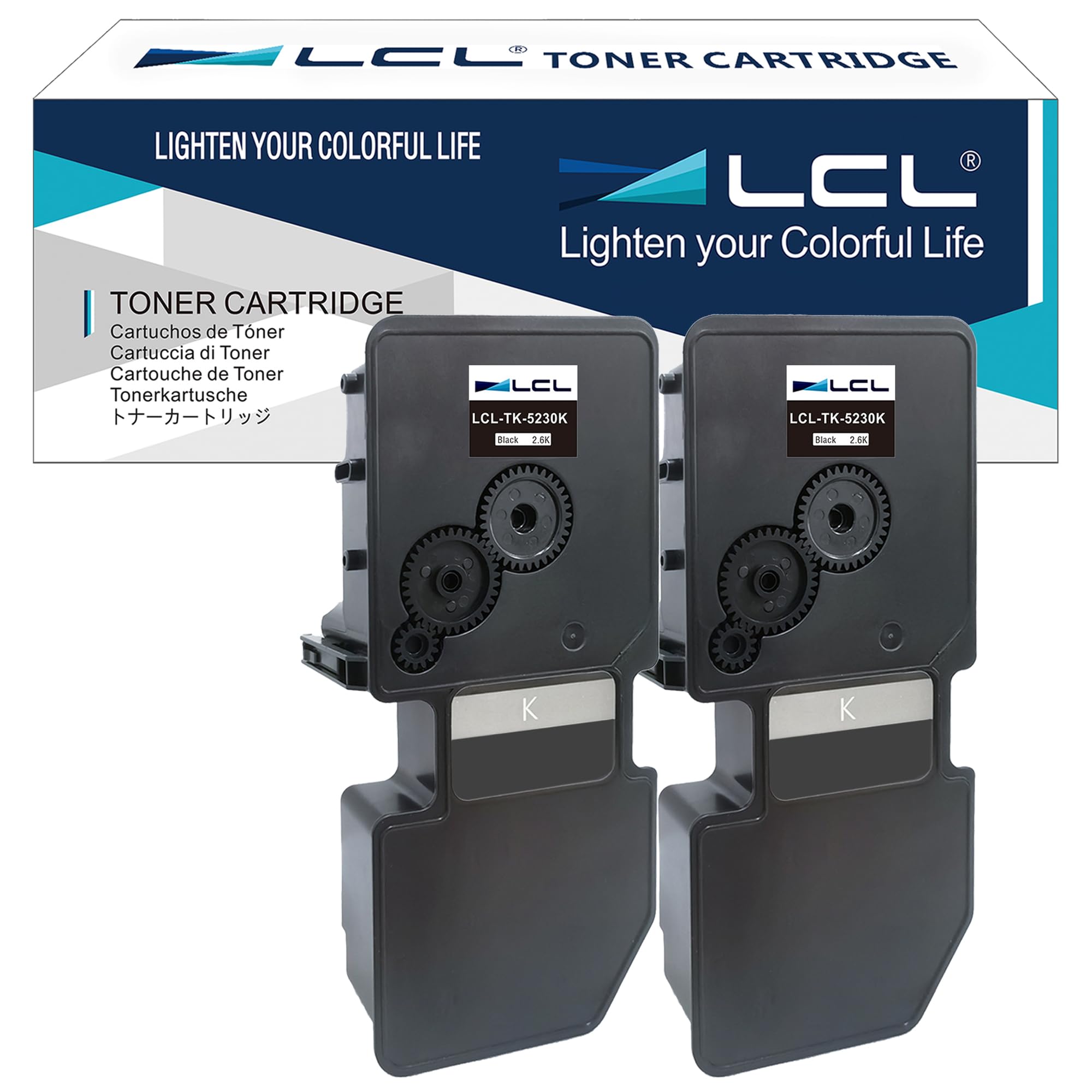 LCL TK-5230 TK5230 Black Toner Cartridge Replacement for Kyocera TK-5230 TK-5230K TK5230K Replacement for Kyocera Ecosys P5021 P5021cdn P5021cdw M5521 M5521cdn M5521cdw (2 Pack)