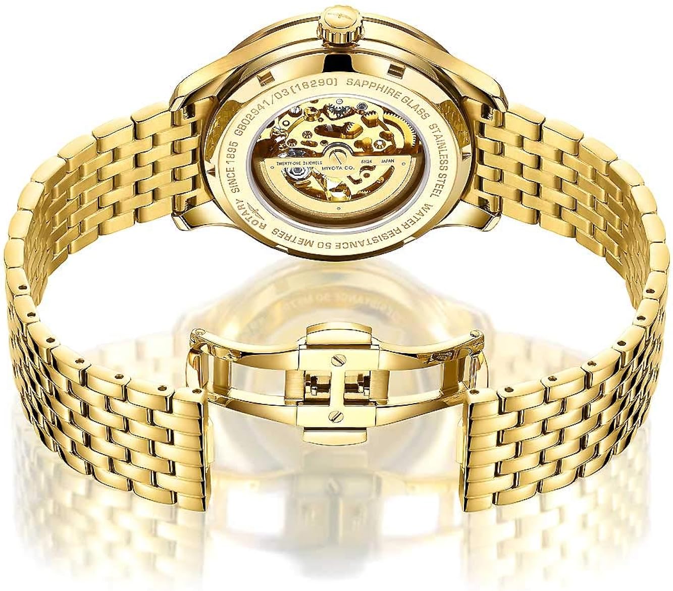 Rotary Mens GB02941/03 Greenwich Automatic Skeleton Dial Bracelet Wristwatch - Image 4