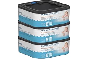 FUNUNCAT Jumbo Square Refills Disposal Bags Refill Compatible with Diaper Genie Classic, Compact and Select Pails, Hold Up to 810 Newborn-Sized Diapers Per Refill, Pack of 3