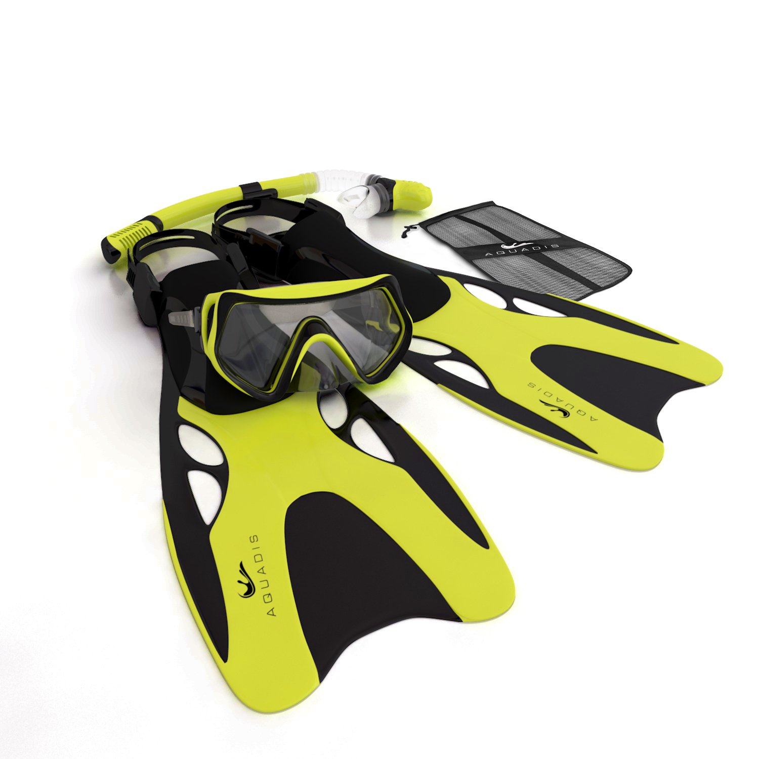 Aquadis Snorkel Set with Diving Mask, Dry Top Snorkel and Open Foot