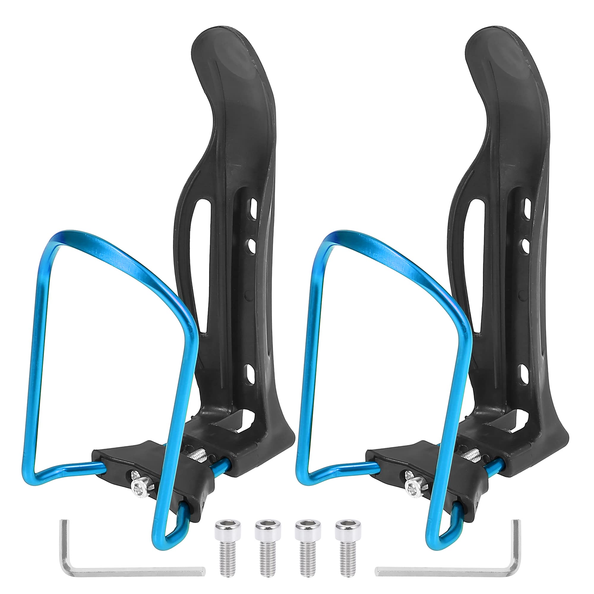X AUTOHAUX 2pcs Adjustable Bicycle Drink Holder Cup Bottle Cages Rack Blue