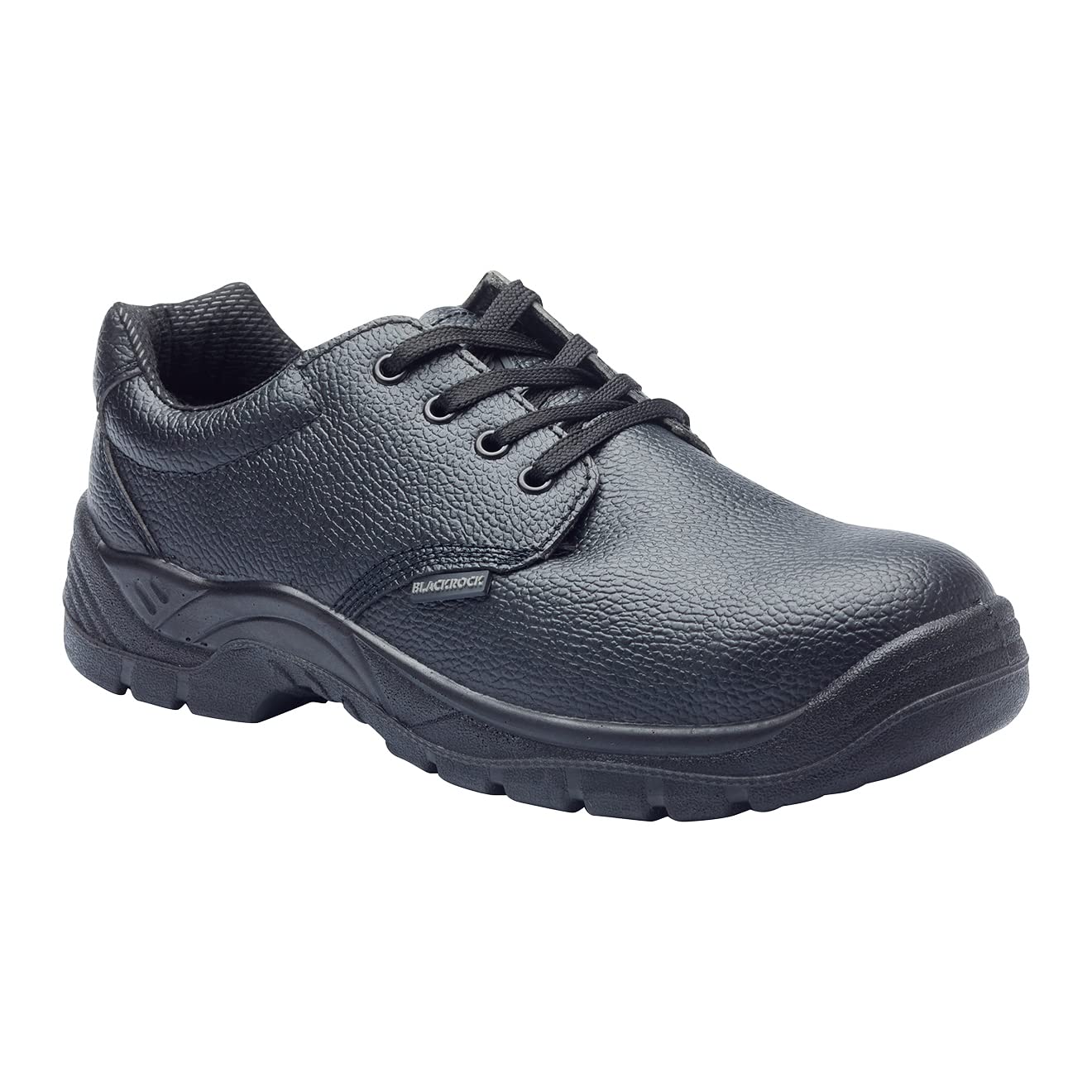 Blackrock S1-P SRC Gibson Safety Shoes, Mens and Womens, Black, Steel Toe Cap, Wide Fit, Lightweight Leather Safety Footwear, Slip Resistant Security Shoes, Work Utility Footwear - Size 3