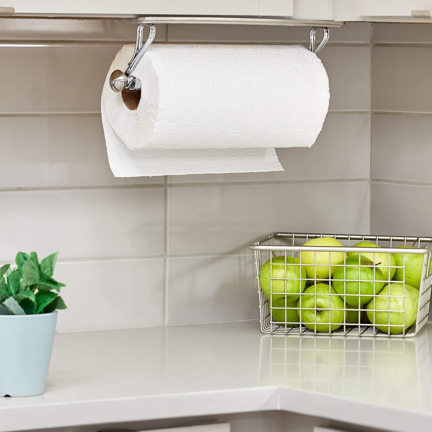 iDesign York Lyra Stainless Steel Wall Mount Paper Towel Holder - 15.3" x 5.2" x 2", Chrome: Home & Kitchen