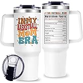 OneGemn Basketball Mom Gifts for Women Gifts for Basketballs Mom Mothers Day Birthday Gift from Daughter Son,40oz Moms Tumblers for Women, Sports Lover Moms Must Have In Basketball Mother Era