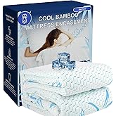 Cooling Bamboo Rayon Mattress Protector with Zipper - 100% Waterproof Size Mattress Cover - Soft & Breathable Jacquard Noisel
